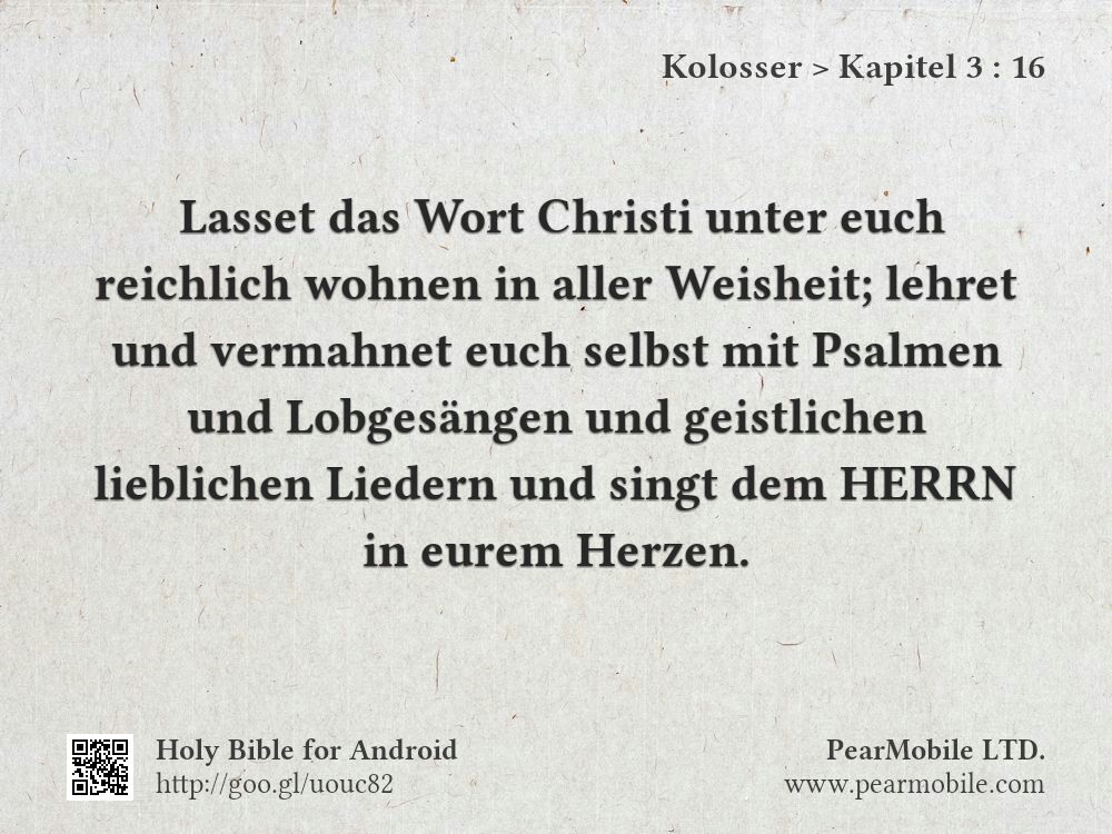 Kolosser, Kapitel 3:16
